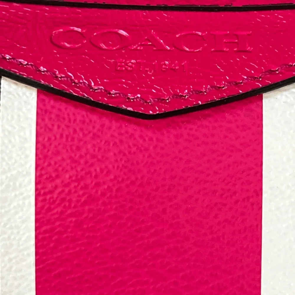 Coach Pink Striped Demi Satchel - Picture 2 of 12